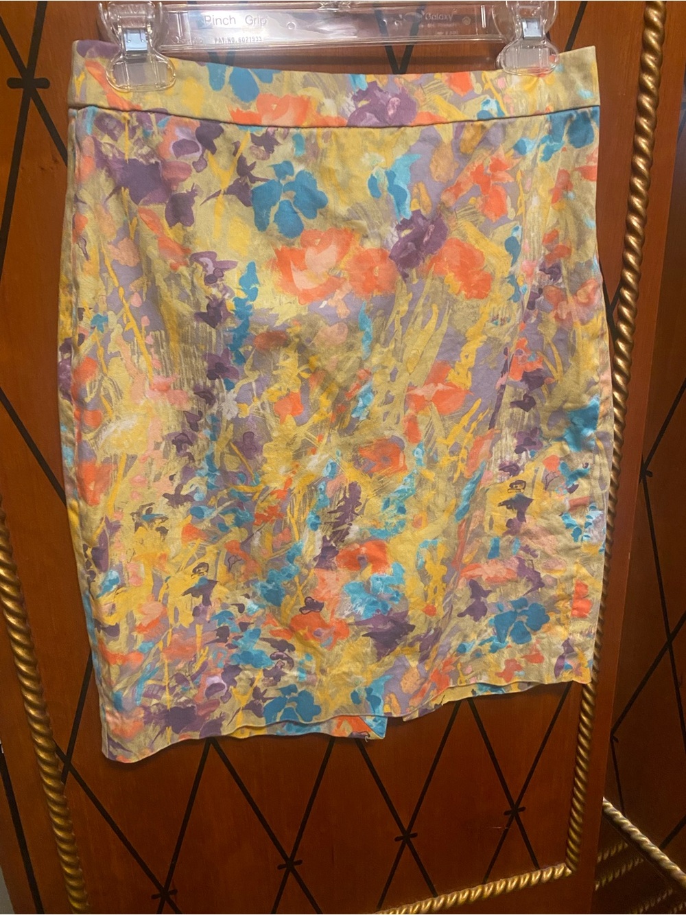 J. Crew Yellow Multicolor Floral Pencil Skirt vintage